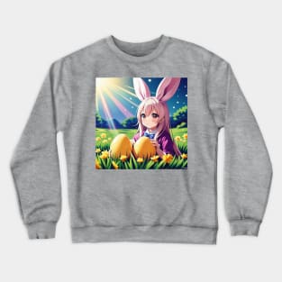 “Sunny Egg Hunt” Anime Bunny Girl Crewneck Sweatshirt